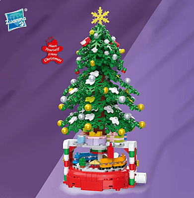 Árbol de navidad con bloques de construcción