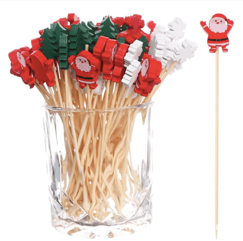 Palitos de fruta de Navidad desechables Palitos de fruta de Navidad desechables