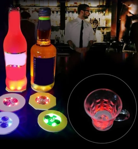 Posavasos LED luminoso de 40 piezas para decoración, pegatinas para botella