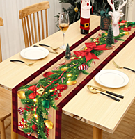 Camino de mesa navideño para decoración del hogar Camino de mesa navideño para decoración del hogar