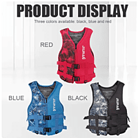 Chaleco salvavidas para adultos y niños rojo/azul/negro Chaleco salvavidas para adultos y niños rojo/azul/negro