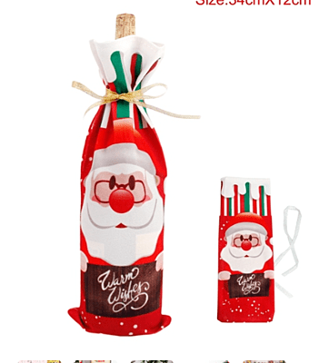 Funda navideña para botella de vino