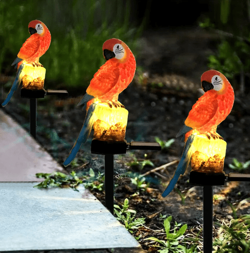 Luz Solar de loro para jardín verde/rojo/azul Luz Solar de loro para jardín verde/rojo/azul