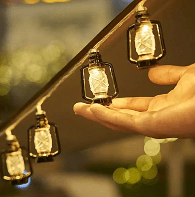 Guirnalda de luces LED Solar para exteriores farolitos