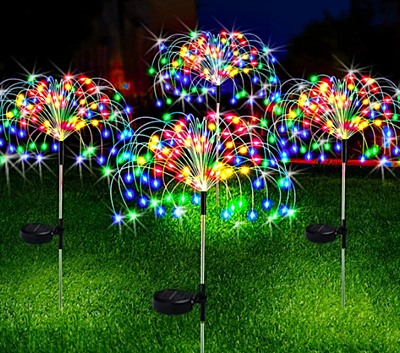 Luces LED solares de fuegos artificiales para exteriores